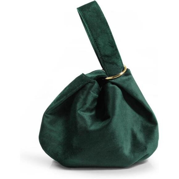 thumbnail image 2 of Women's Velvet Top Handle Clutch Bag - Small Tote Purse With Wristlet Loop & Magnetic Closure 2 of 12